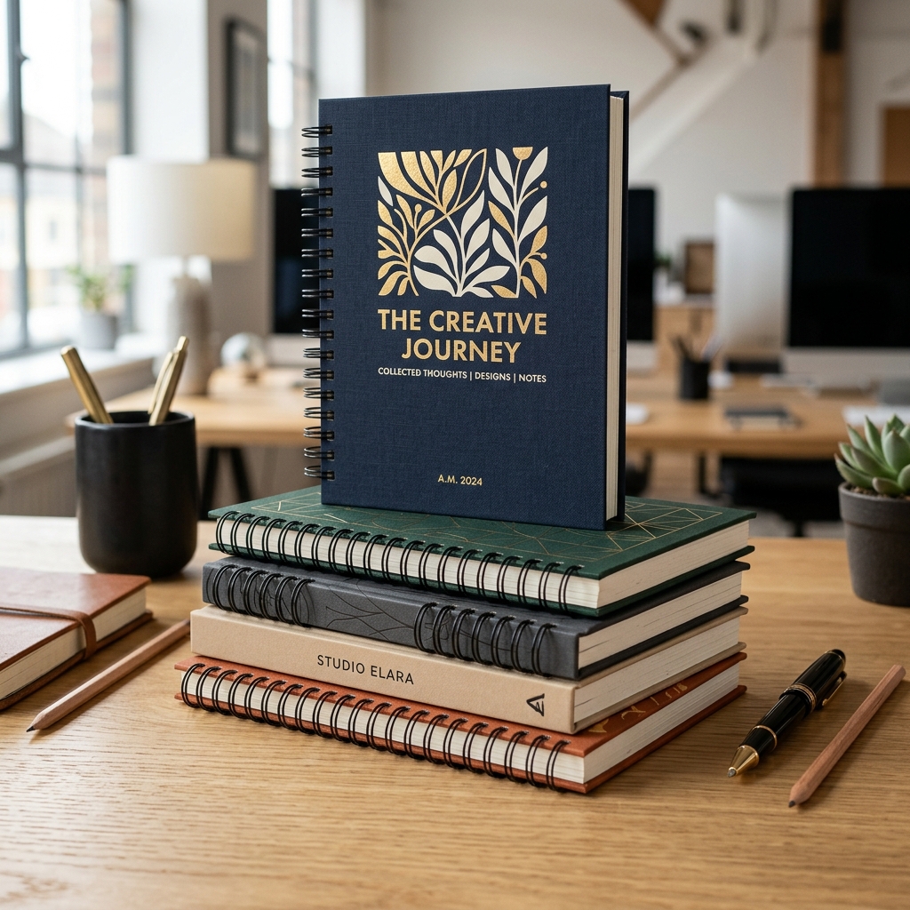 Custom printed branded notebooks by Bueno Graphics